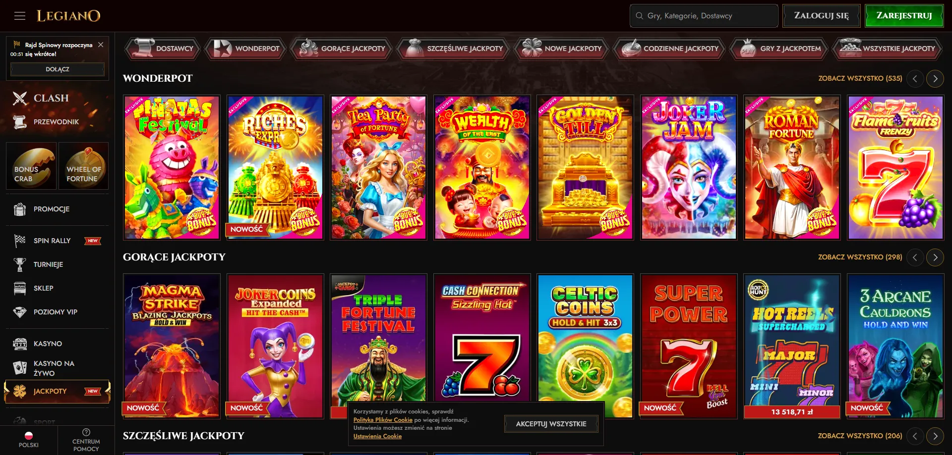 Legiano Casino Sloty